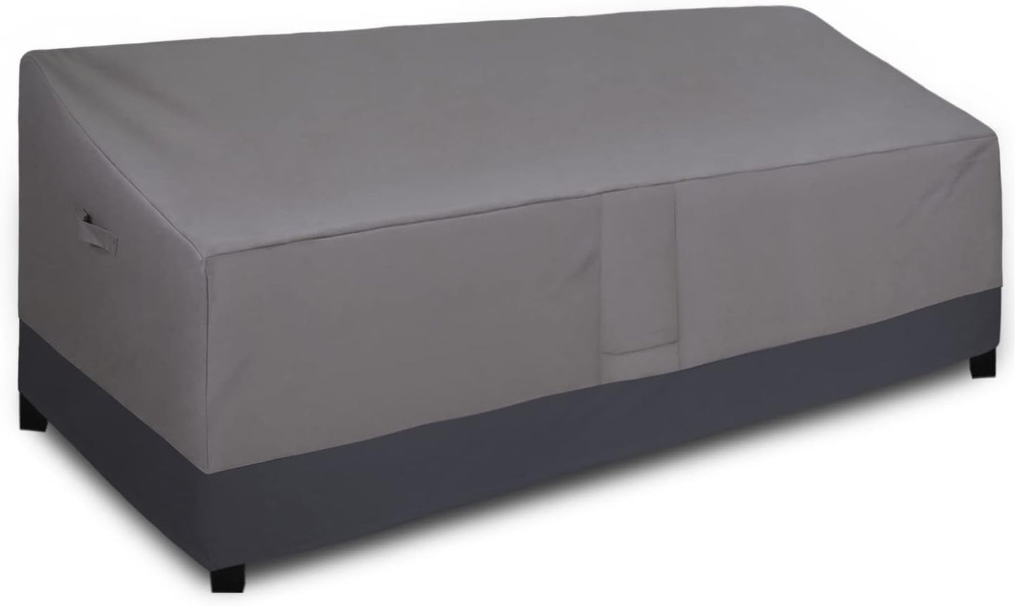 Easy-Going Waterproof Outdoor Couch Cover, Heavy Duty Deep 3-Seater Patio Sofa Cover, Windproof Outdoor Furniture Cover with Air Vent (88Wx40Dx33H inch,Gray/Black)