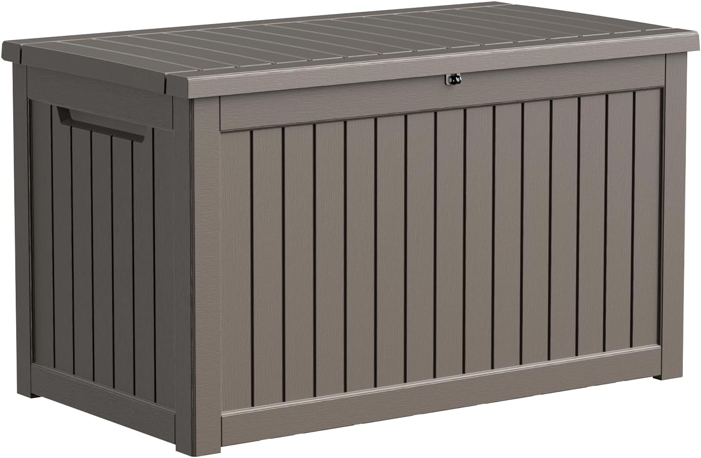 230 Gallon Resin Deck Box, Lockable Patio Outdoor Storage Box for Furniture, Garden Tools and Tools Storage, Waterproof Outside Storage Boxes - Black