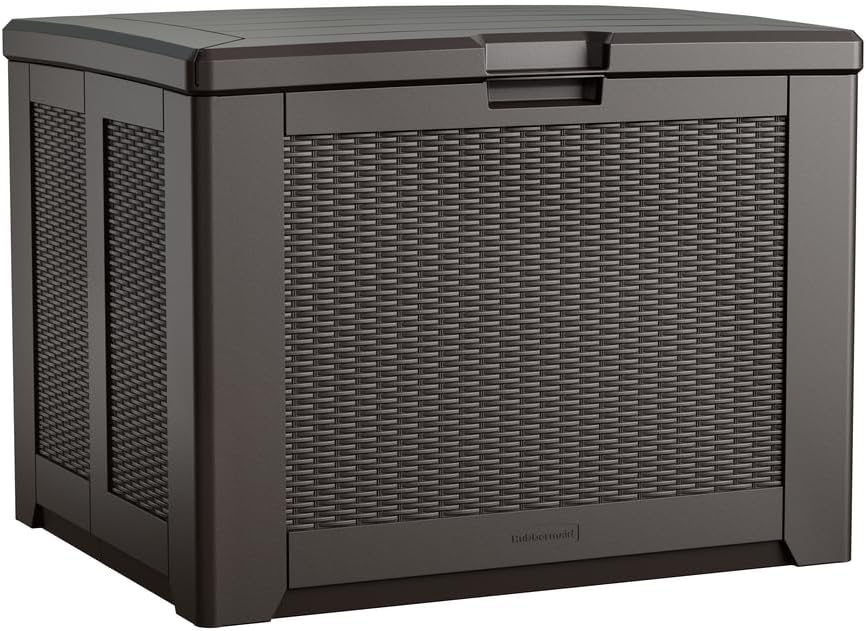 Rubbermaid Extra Large Resin Outdoor Storage Deck Box (134 Gal), Weather Resistant, Gray, Deck Organization for Home/Backyard/Pool Chemicals/Toys/Garden Tools/Porch/Patio Cushions