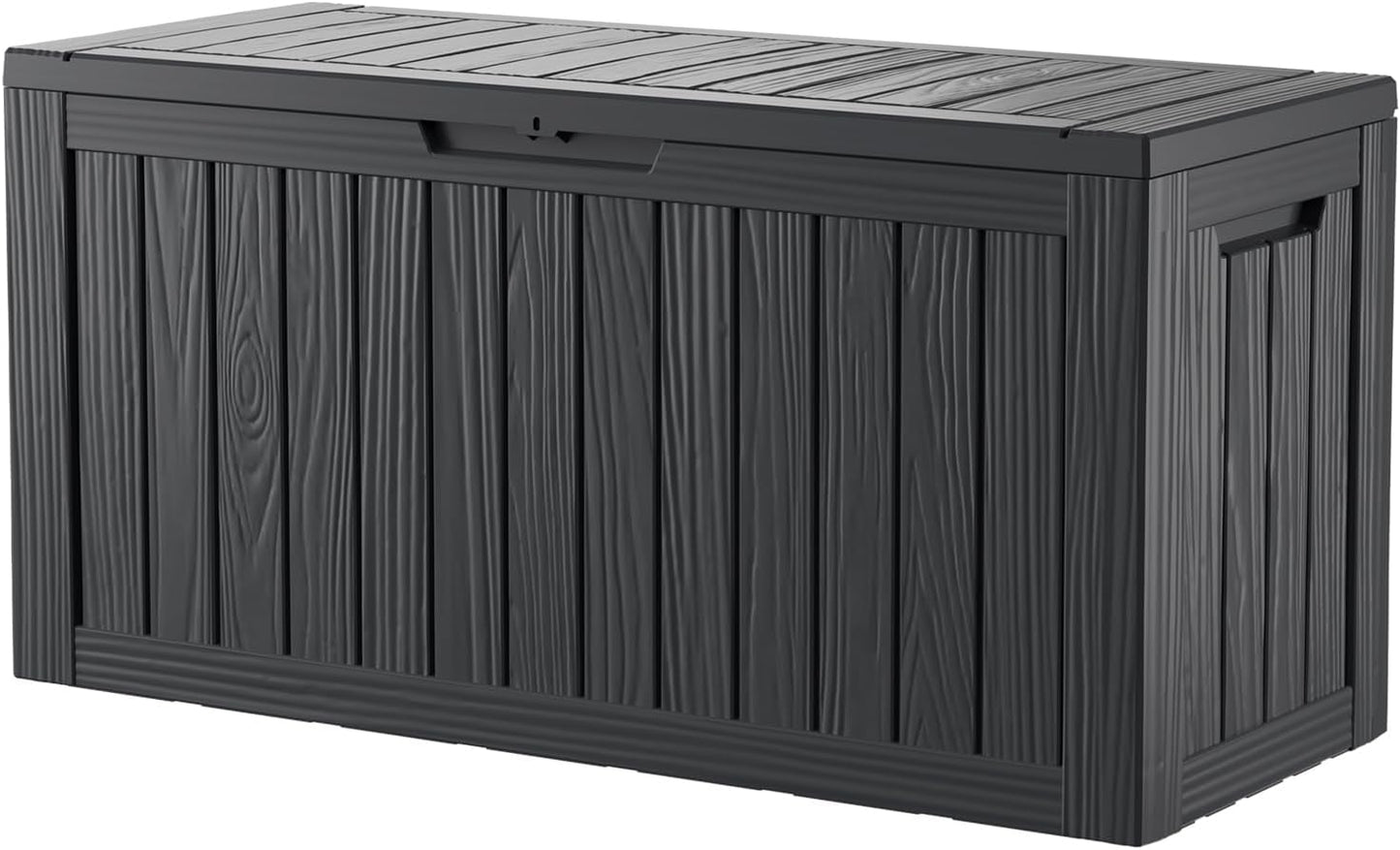 200 Gallon Resin Deck Box, Waterproof Outdoor Storage Bin for Patio Furniture, Pool Accessories, and Garden Tools, Lockable & UV-Resistant, Black