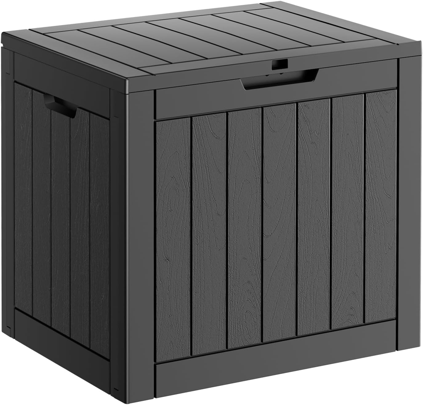 230 Gallon Resin Deck Box, Lockable Patio Outdoor Storage Box for Furniture, Garden Tools and Tools Storage, Waterproof Outside Storage Boxes - Black