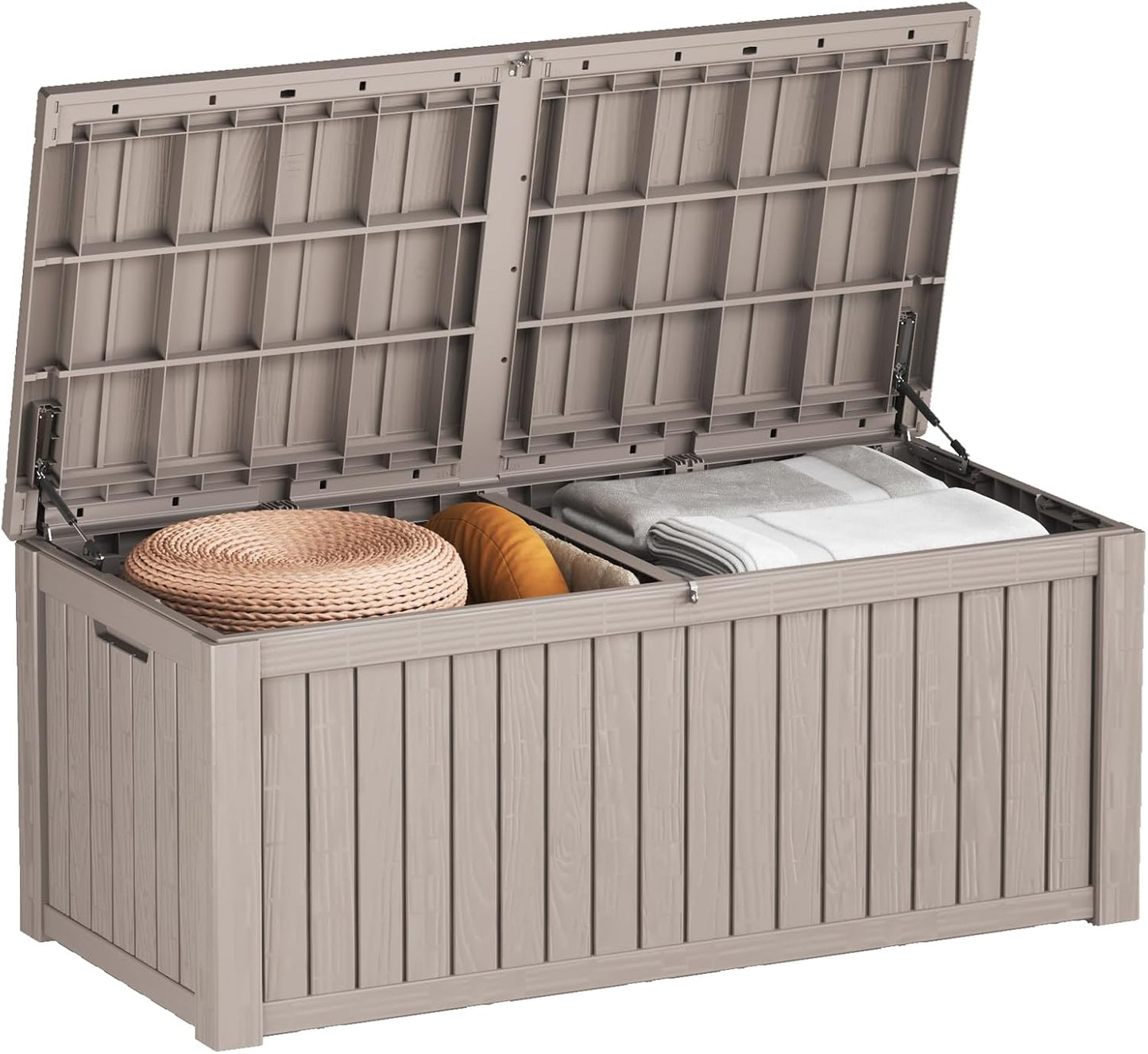 200 Gallon Resin Deck Box, Waterproof Outdoor Storage Bin for Patio Furniture, Pool Accessories, and Garden Tools, Lockable & UV-Resistant, Black