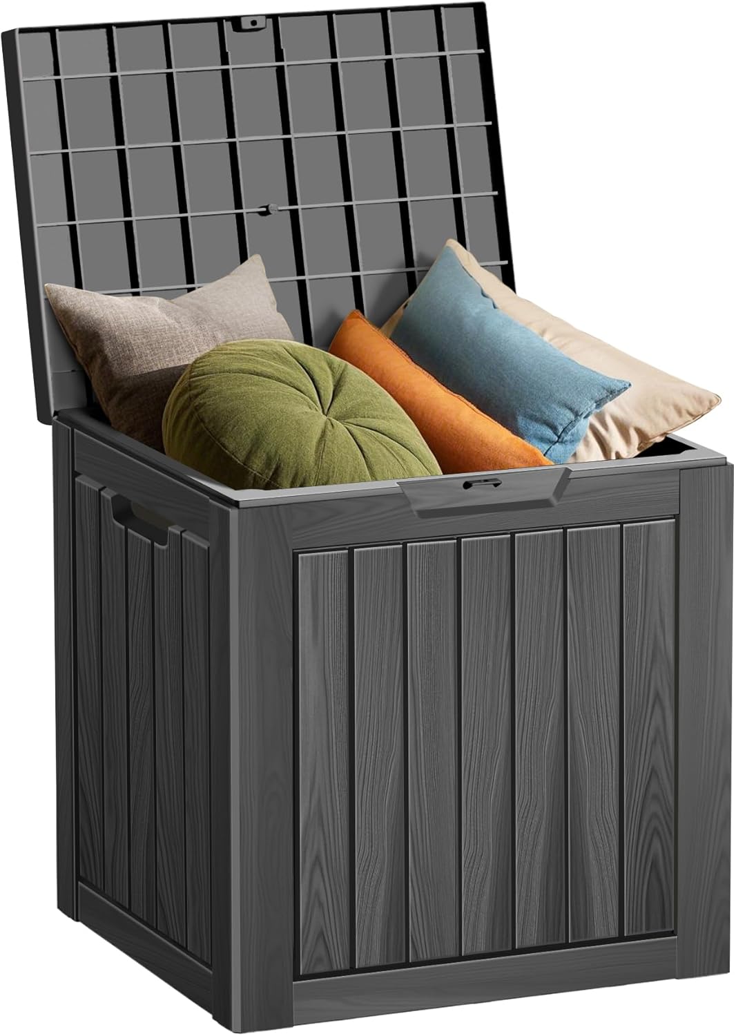 200 Gallon Resin Deck Box, Waterproof Outdoor Storage Bin for Patio Furniture, Pool Accessories, and Garden Tools, Lockable & UV-Resistant, Black