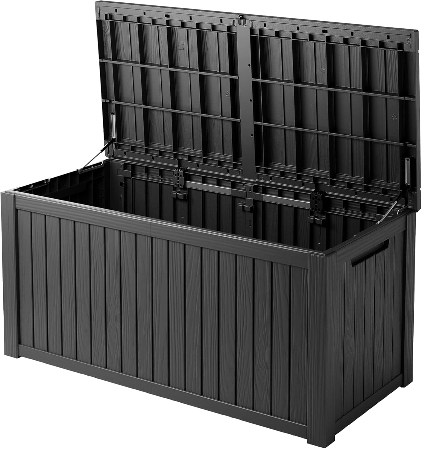 200 Gallon Resin Deck Box, Waterproof Outdoor Storage Bin for Patio Furniture, Pool Accessories, and Garden Tools, Lockable & UV-Resistant, Black