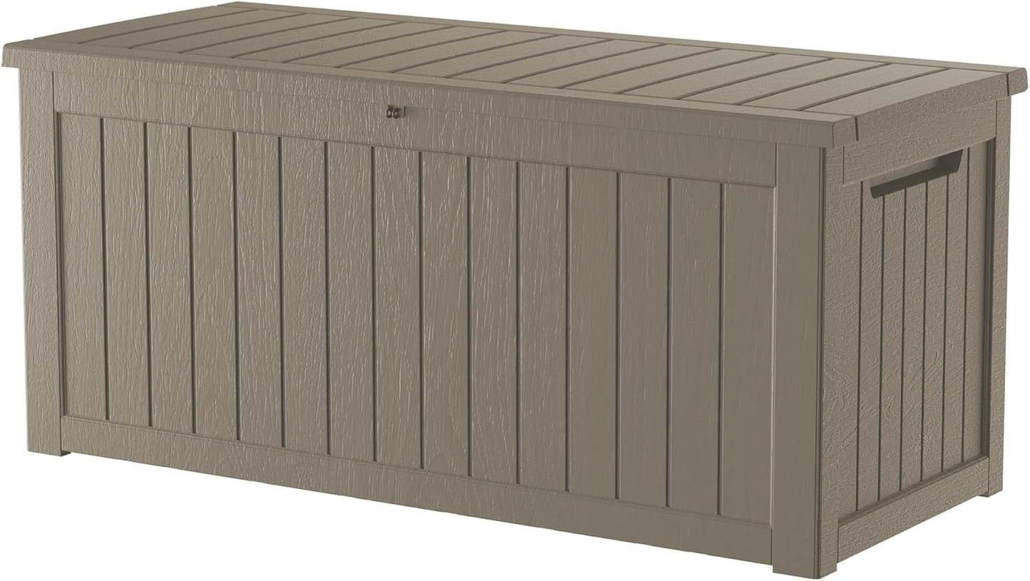 200 Gallon Resin Deck Box, Waterproof Outdoor Storage Bin for Patio Furniture, Pool Accessories, and Garden Tools, Lockable & UV-Resistant, Black