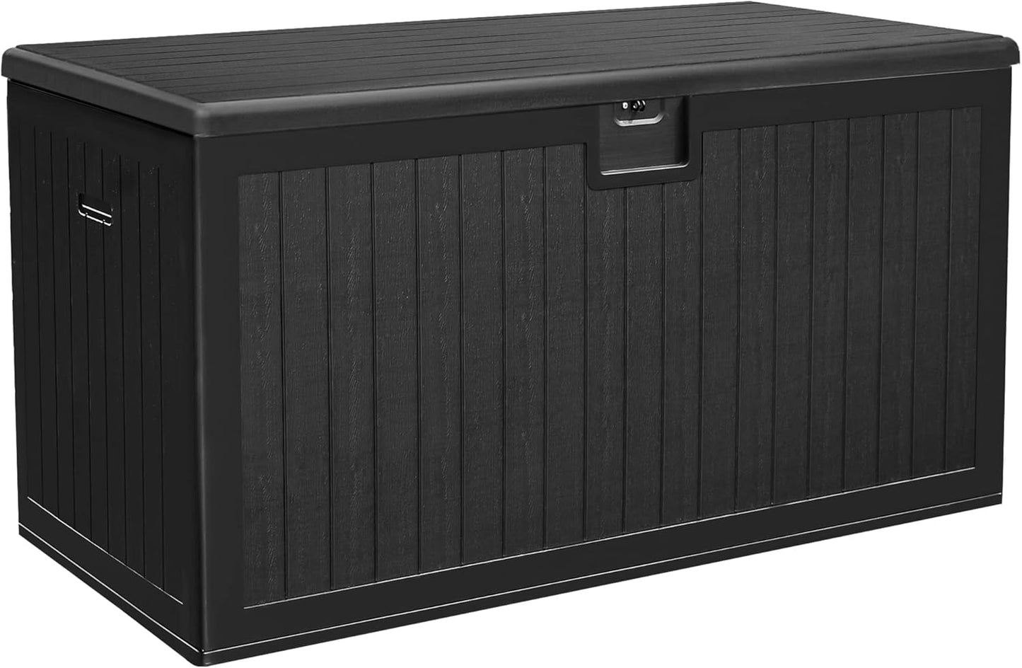 YITAHOME XXL 230 Gallon Large Deck Box,Outdoor Storage for Patio Furniture Cushions,Garden Tools and Pool Equipment with Flexible Divider,Waterproof,Lockable (Black&Brown)