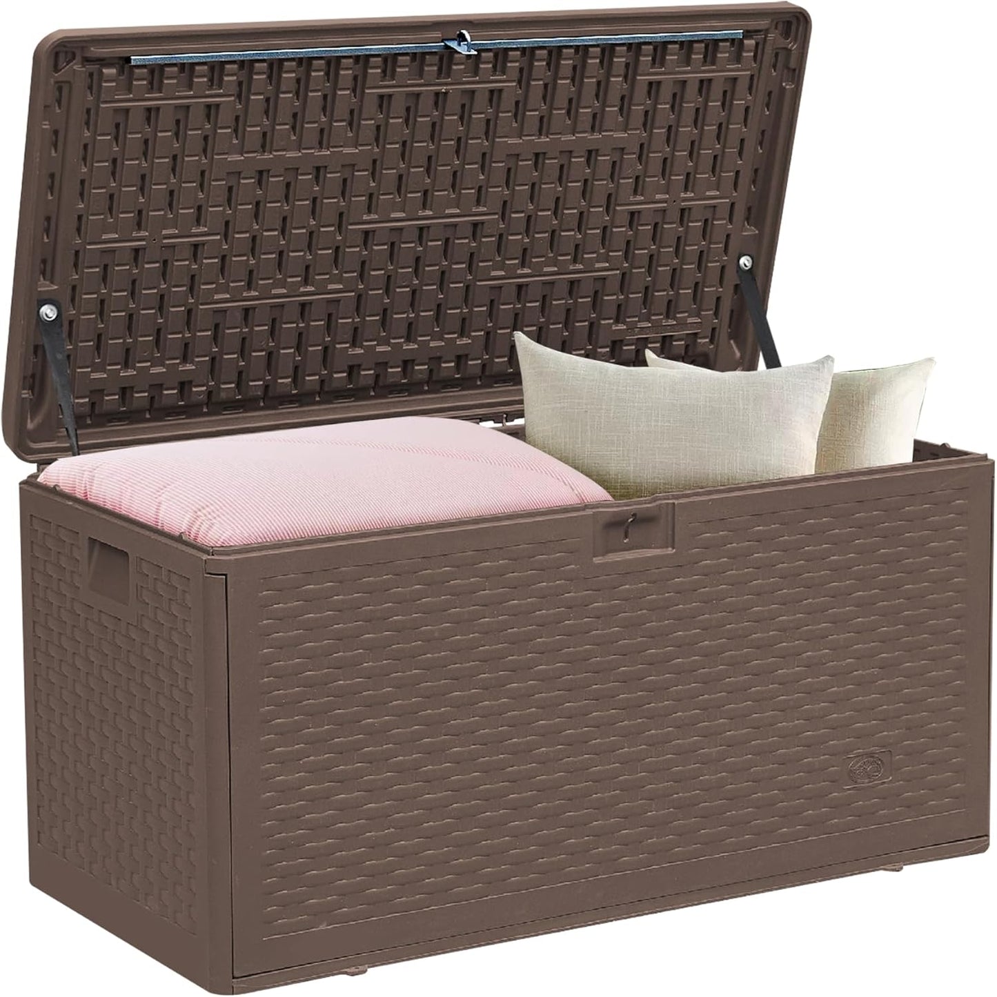 200 Gallon Resin Deck Box, Waterproof Outdoor Storage Bin for Patio Furniture, Pool Accessories, and Garden Tools, Lockable & UV-Resistant, Black