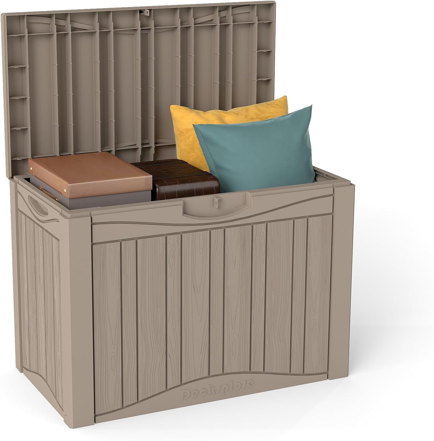 200 Gallon Resin Deck Box, Waterproof Outdoor Storage Bin for Patio Furniture, Pool Accessories, and Garden Tools, Lockable & UV-Resistant, Black