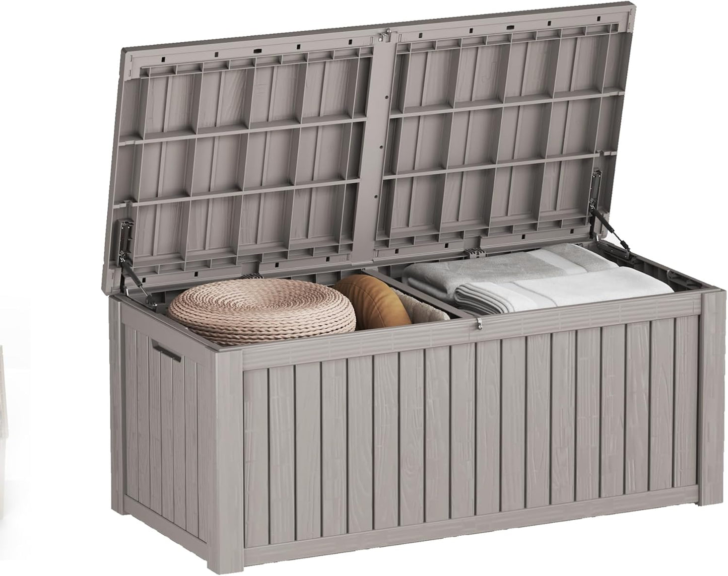200 Gallon Resin Deck Box, Waterproof Outdoor Storage Bin for Patio Furniture, Pool Accessories, and Garden Tools, Lockable & UV-Resistant, Black