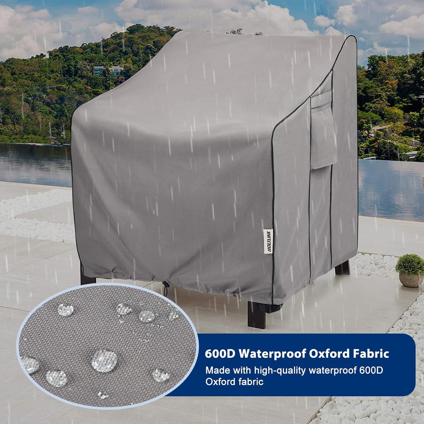 Patio Chair Covers Waterproof, Heavy Duty Outdoor Furniture Covers Fits up to 36W x 37D x 36H inches -2 Pack