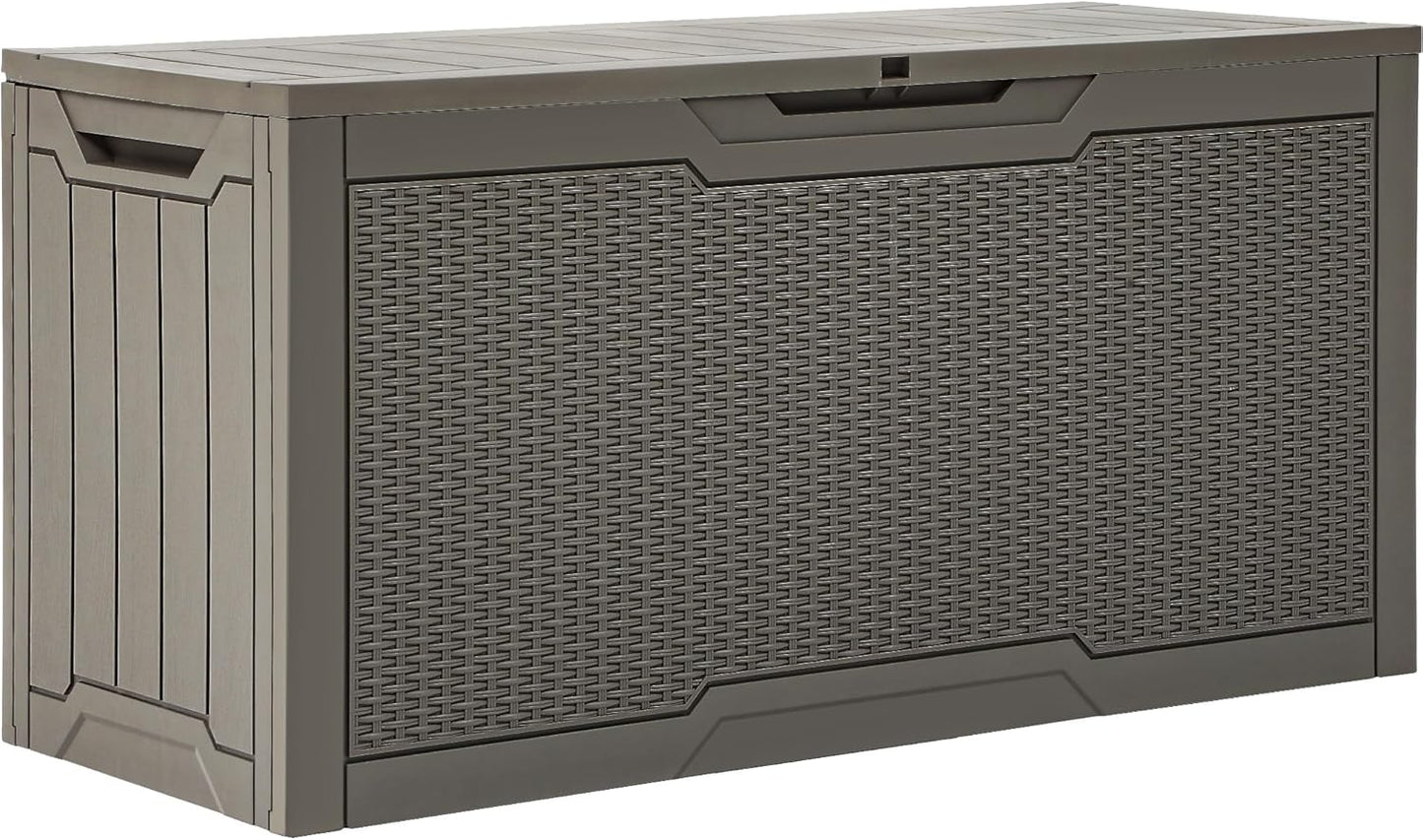 YITAHOME 260 Gallon Outdoor Storage Box, Large Water Resistant Resin Deck Box, Indoor Outdoor Lockable Storage Container for Patio, Garden, Cushions, Tools, Equipment(Black)