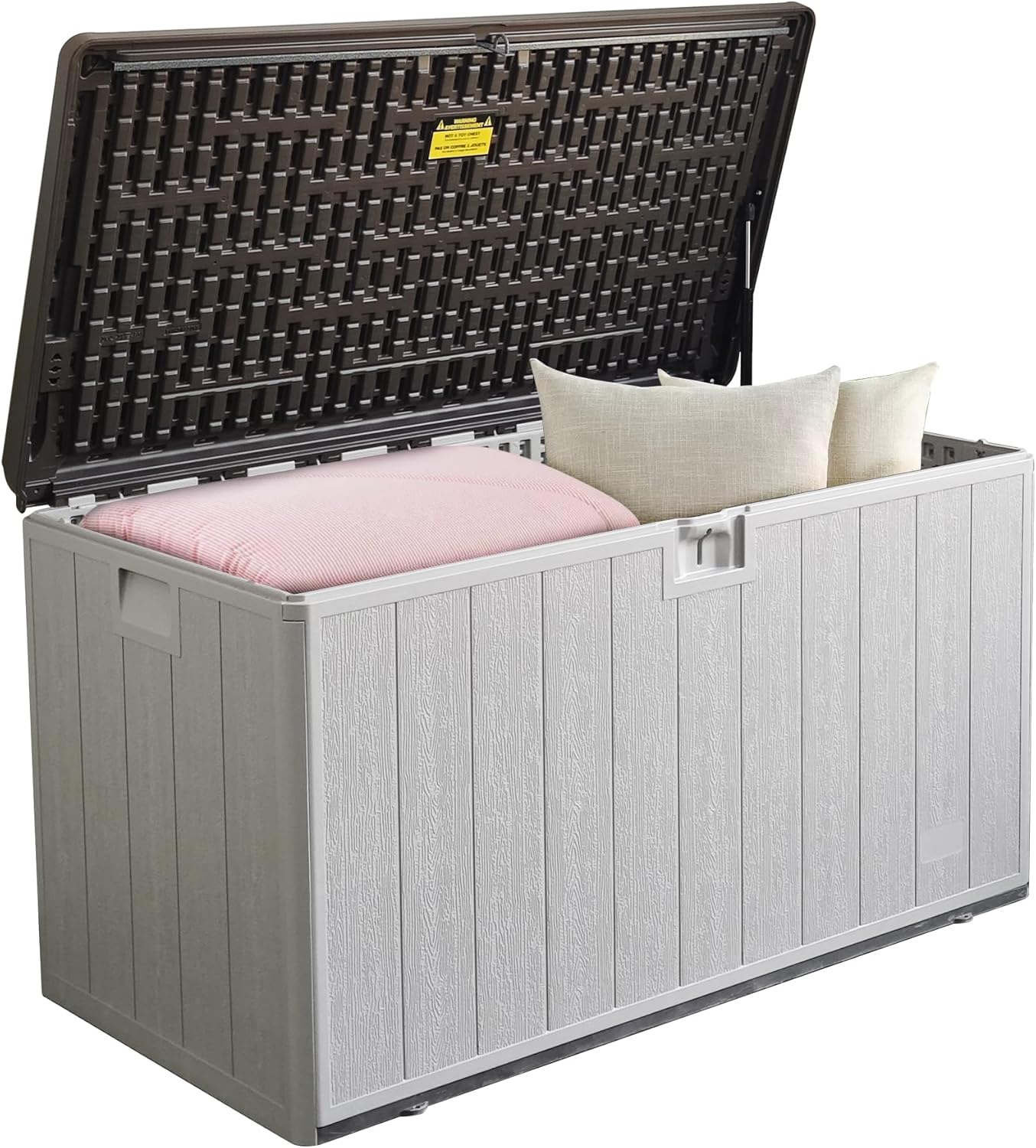 200 Gallon Resin Deck Box, Waterproof Outdoor Storage Bin for Patio Furniture, Pool Accessories, and Garden Tools, Lockable & UV-Resistant, Black