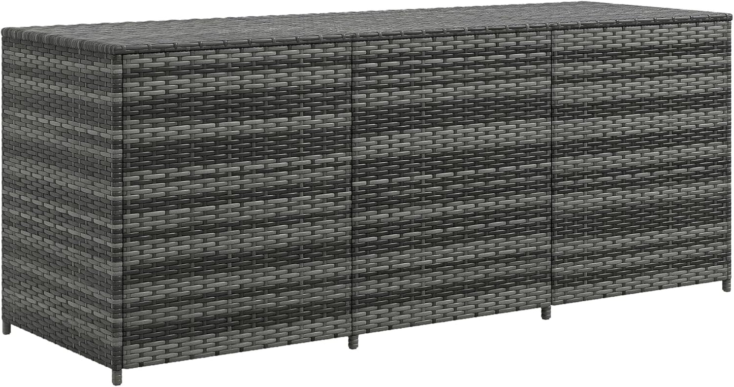 Outsunny 175 Gallon Outdoor Storage Box with Inner Liner, PE Rattan Wicker Deck Box with Pneumatic Bar Lift for Indoor & Outdoor, Patio Furniture Cushions, Pool Supplies, Garden Tools, Mixed Brown