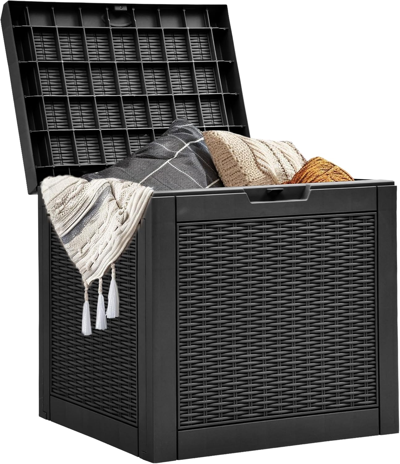YITAHOME 260 Gallon Outdoor Storage Box, Large Water Resistant Resin Deck Box, Indoor Outdoor Lockable Storage Container for Patio, Garden, Cushions, Tools, Equipment(Black)