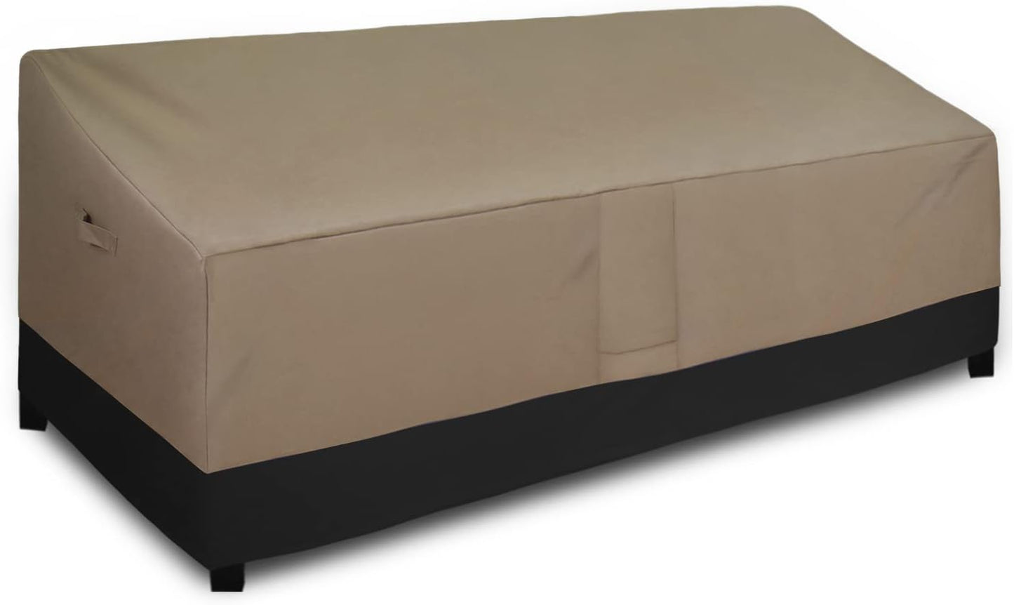 Easy-Going Waterproof Outdoor Couch Cover, Heavy Duty Deep 3-Seater Patio Sofa Cover, Windproof Outdoor Furniture Cover with Air Vent (88Wx40Dx33H inch,Gray/Black)