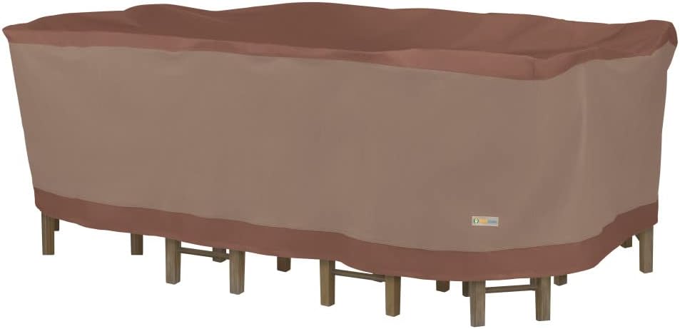 Duck Covers Ultimate Waterproof Rectangular/Oval Patio Table with Chairs Cover, 94 Inch