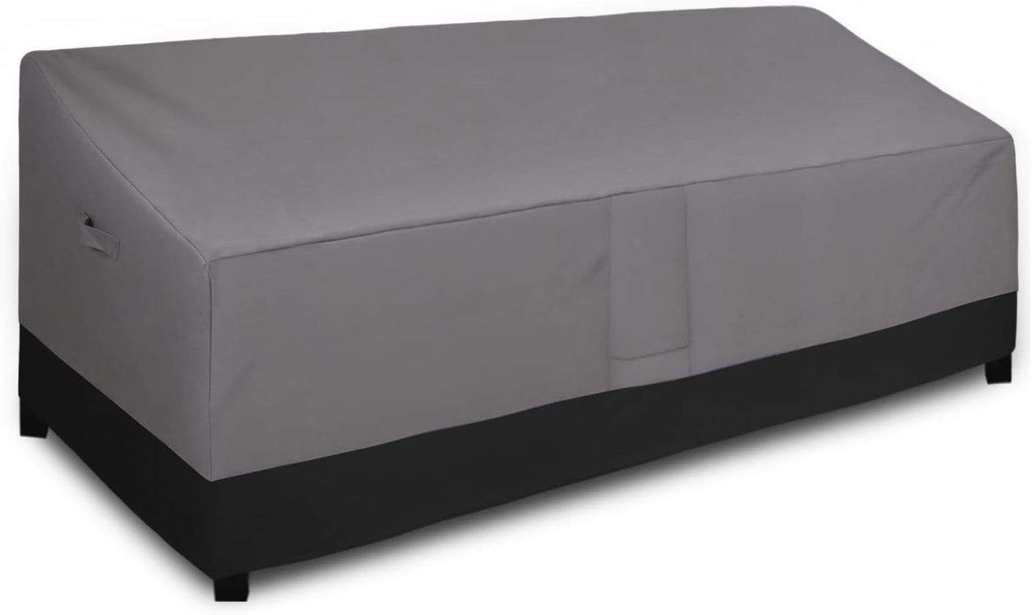 Easy-Going Waterproof Outdoor Couch Cover, Heavy Duty Deep 3-Seater Patio Sofa Cover, Windproof Outdoor Furniture Cover with Air Vent (88Wx40Dx33H inch,Gray/Black)