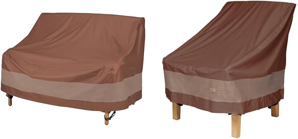 Duck Covers Ultimate Waterproof Patio Sofa Cover, Outdoor Couch Cover with All Weather Protection, Patio Furniture Covers with Attachment Strap, 77"W x 35"D x 35"H, Outdoor Sofa Cover