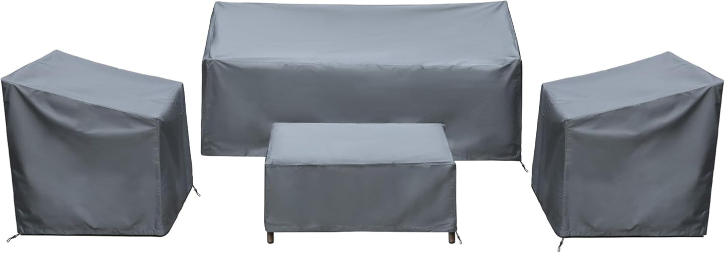 Patio Furniture Covers,Outdoor Furniture Cover Waterproof,Patio Furniture Set Covers for 4 Piece Outdoor Conversation Set,Patio Covers Set-XX-Large (Black)