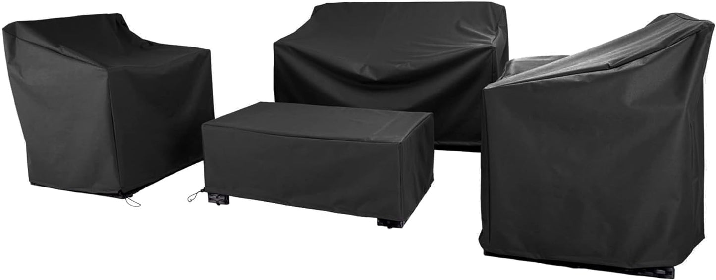 Patio Furniture Covers,Outdoor Furniture Cover Waterproof,Patio Furniture Set Covers for 4 Piece Outdoor Conversation Set,Patio Covers Set-XX-Large (Black)