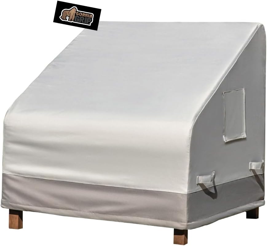 GORILLA GRIP Waterproof Outdoor Sofa Cover, 80 Inch, Adjustable Furniture Covers Sets for Winter, Keep Cushions Dry, Protects from Sun, Snow, Rain, Windproof, UV Coated, 1 Pack