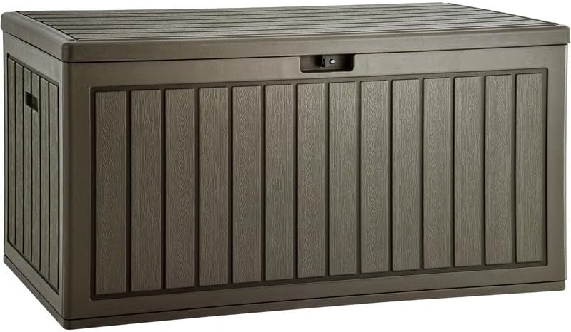 YITAHOME 260 Gallon Outdoor Storage Box, Large Water Resistant Resin Deck Box, Indoor Outdoor Lockable Storage Container for Patio, Garden, Cushions, Tools, Equipment(Black)