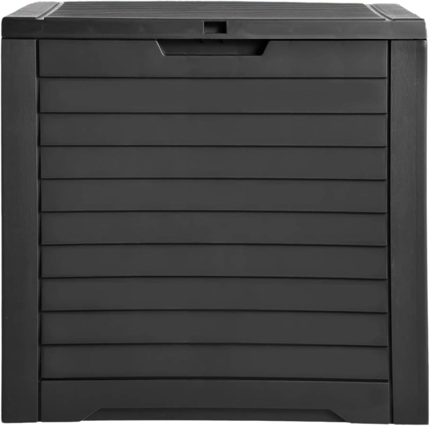 DWVO 150 Gallon XL Deck Box with Divider & Lockable Lid, Waterproof Resin Outdoor Storage for Patio, Garden, Poolside, Cushions, Supplies & Sports Gear, Black