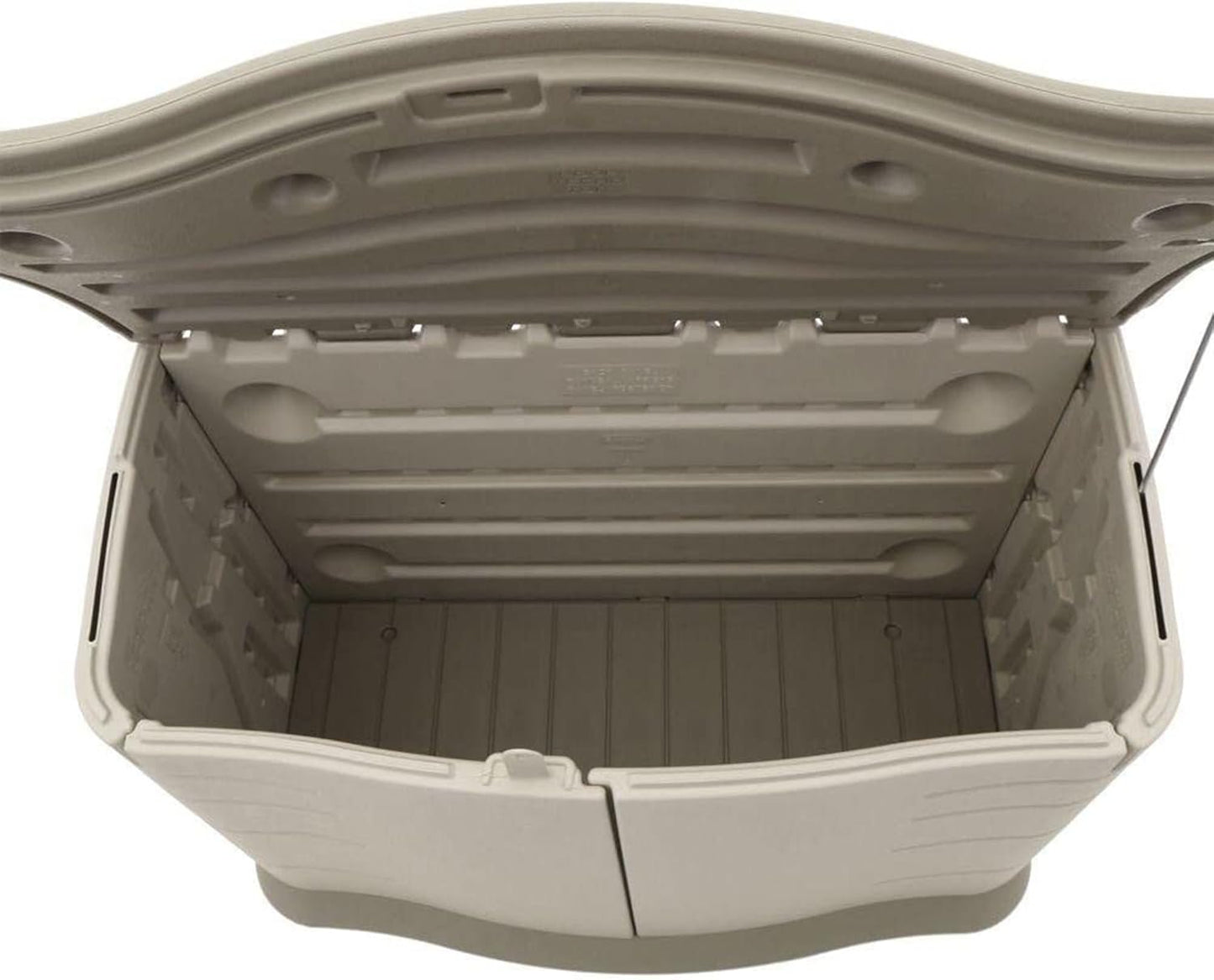 Rubbermaid Small Horizontal Resin Outdoor Storage Shed With Floor (4.5 x 3 Ft) Weather Resistant, Beige/Brown, Organization for Home/Backyard/Pool Chemicals/Toys/Garden Tools/Porch/Patio Cushions