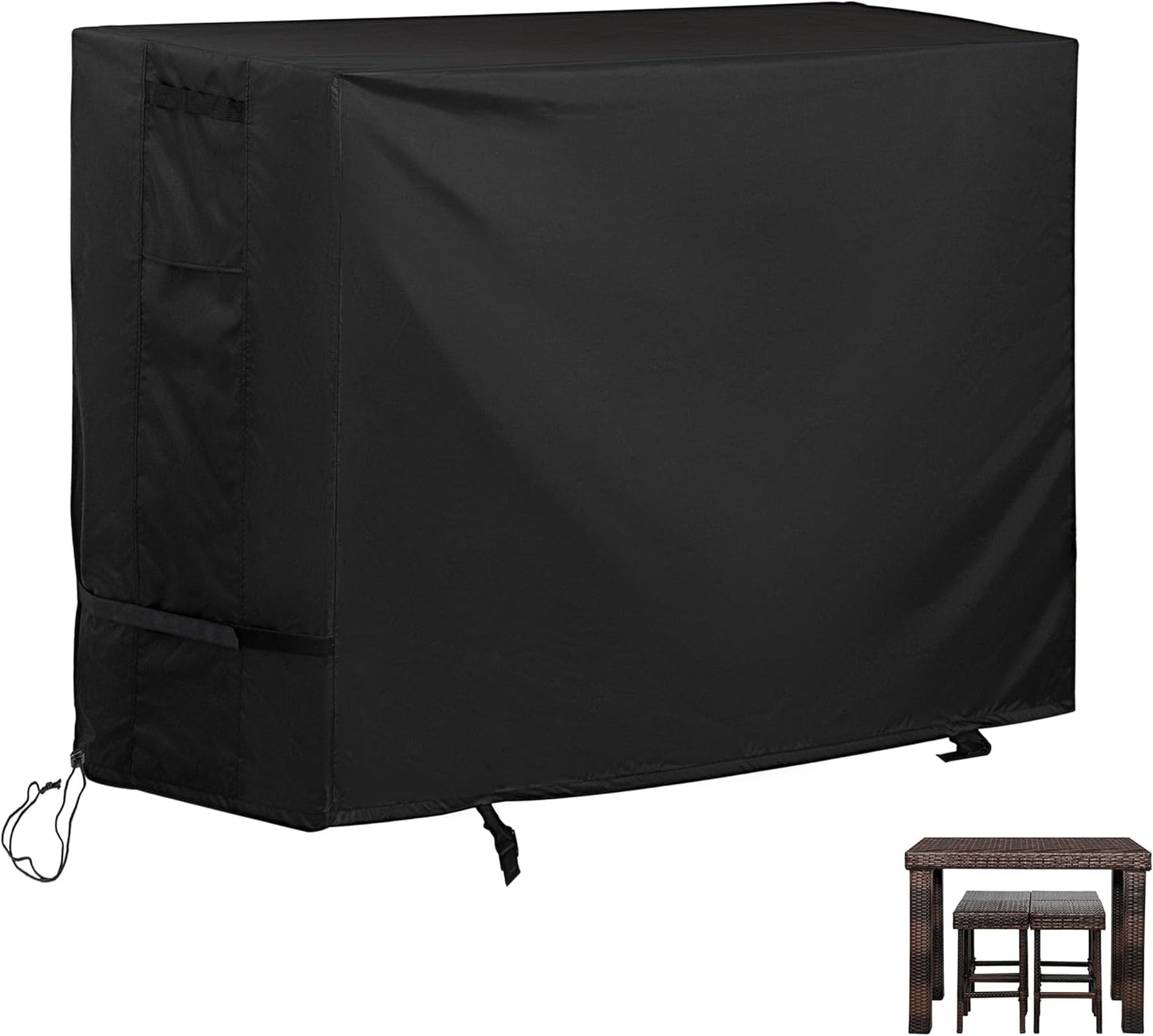 Bar Height Patio Set Cover for 7 Pieces Patio Bar Dining Table and Chairs Set, Patio Bar Set Cover for 6 Person-Outdoor Bar Height Table and Chairs