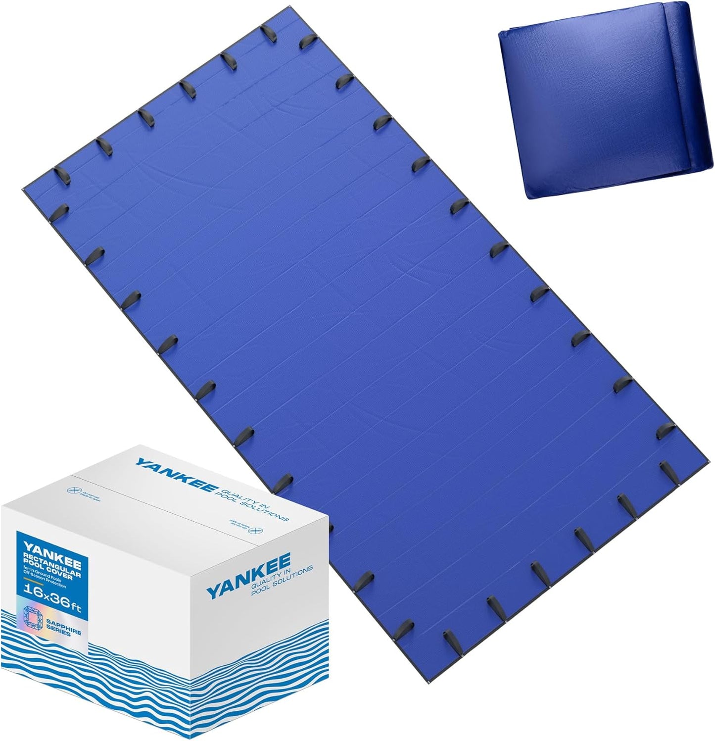 Yankee Sapphire Series Premium Cold- & UV-Resistant 20x40 ft Rectangular In-Ground Pool Cover
