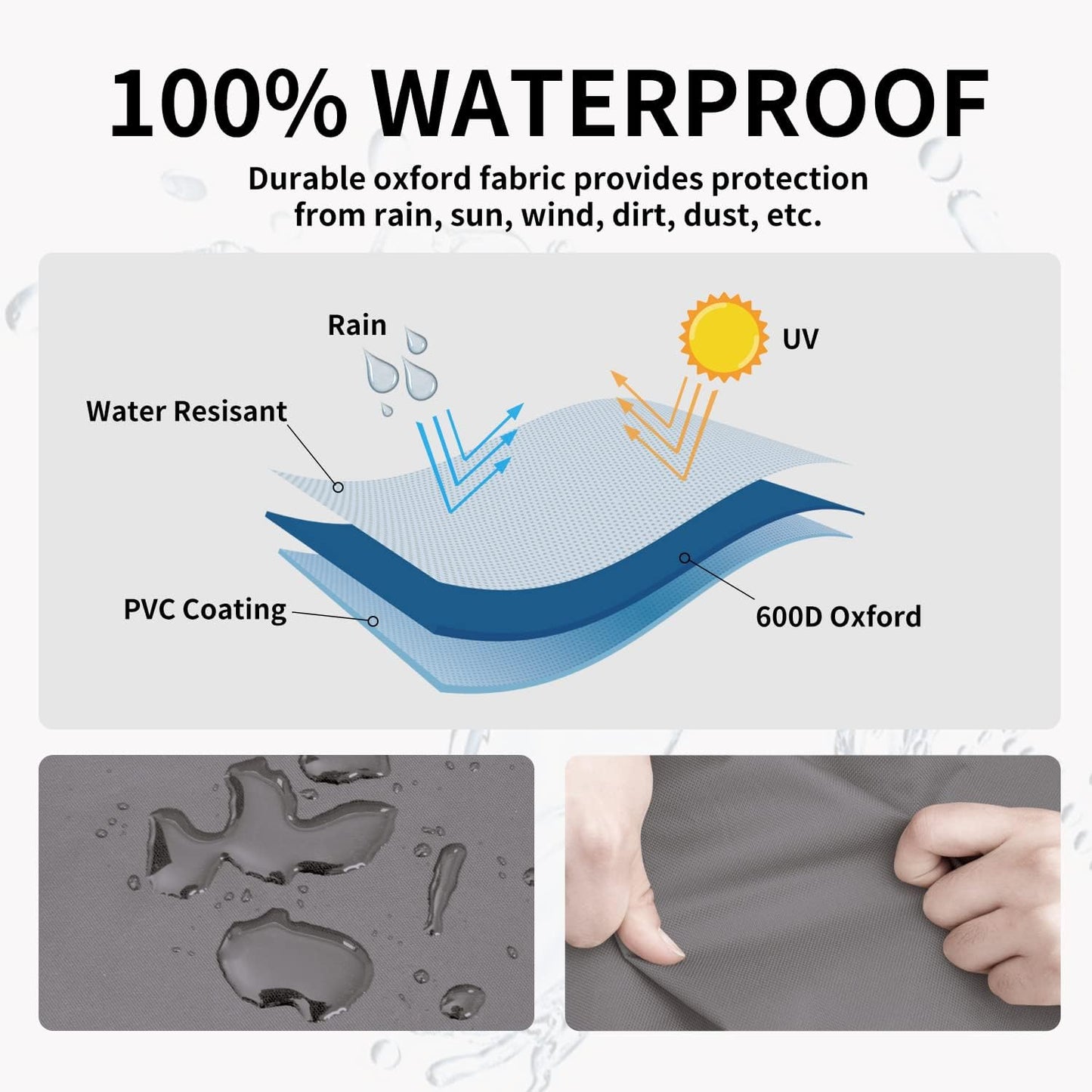 Easy-Going Waterproof Outdoor Couch Cover, Heavy Duty Deep 3-Seater Patio Sofa Cover, Windproof Outdoor Furniture Cover with Air Vent (88Wx40Dx33H inch,Gray/Black)