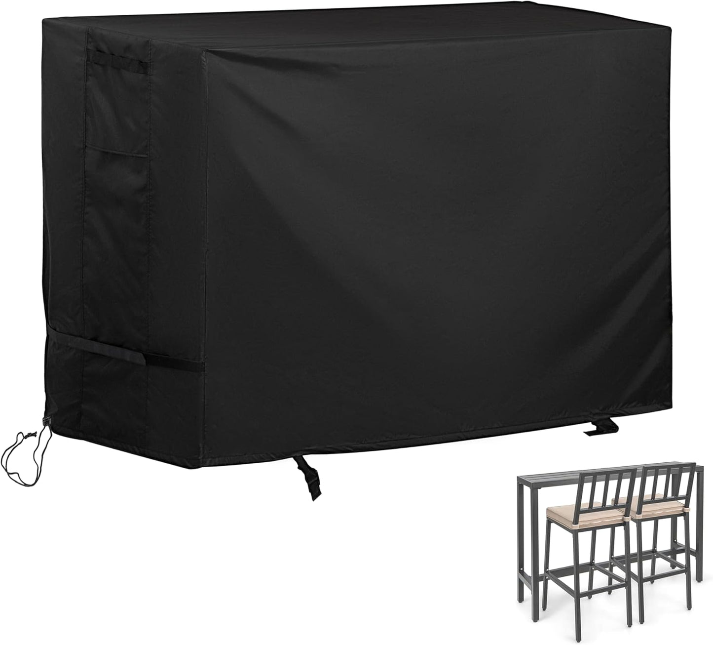 Bar Height Patio Set Cover for 7 Pieces Patio Bar Dining Table and Chairs Set, Patio Bar Set Cover for 6 Person-Outdoor Bar Height Table and Chairs
