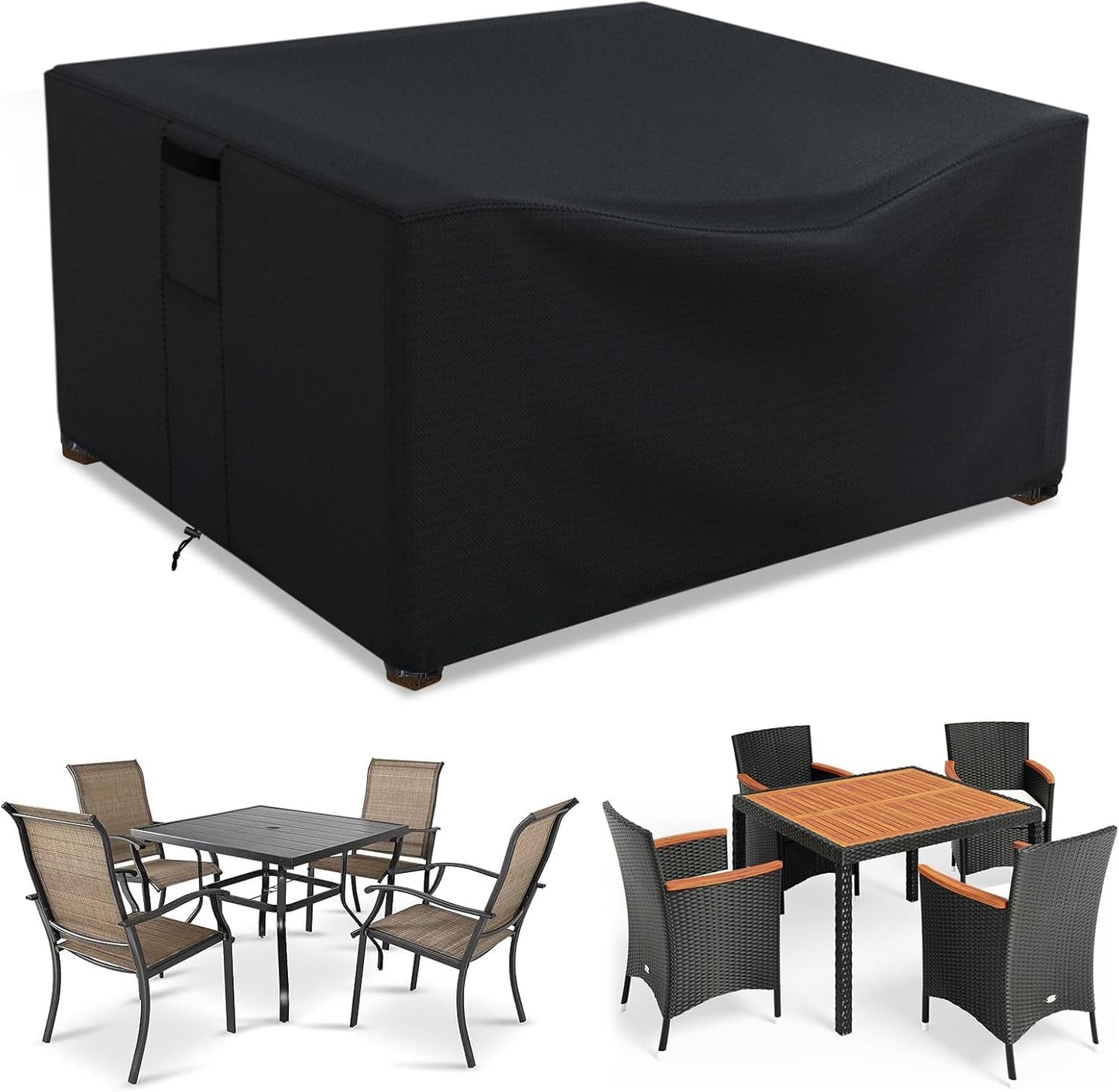 Patio Furniture Covers Waterproof, Heavy Duty 600D Outdoor Furniture Covers for Outside Sectional Sofa Set,Tear Resistance and Anti-UV, Black,126"L x 126"W x 28"H