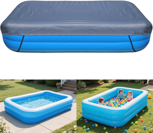 150 x 74 inch Inflatable Pool Cover 12.5 x 6.2 ft Inflatable Rectangular Pool Covers 150 x 70 in Garden Outdoor Above Ground Swimming Pool Shades 145 x 74 Backyard Adult Kid Pool Shade