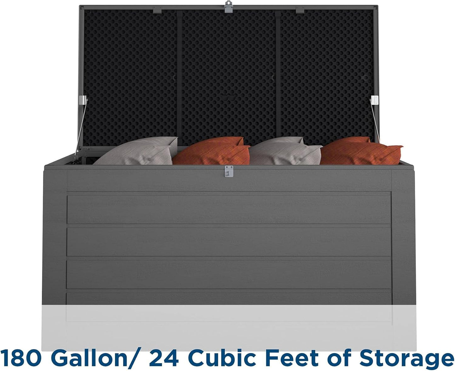 Cosco Outdoor Living 88180BGY1E Cosco Outdoor Patio Storage, Extra Large, 180 Gallons, Charcoal Deck Box, Black/Gray