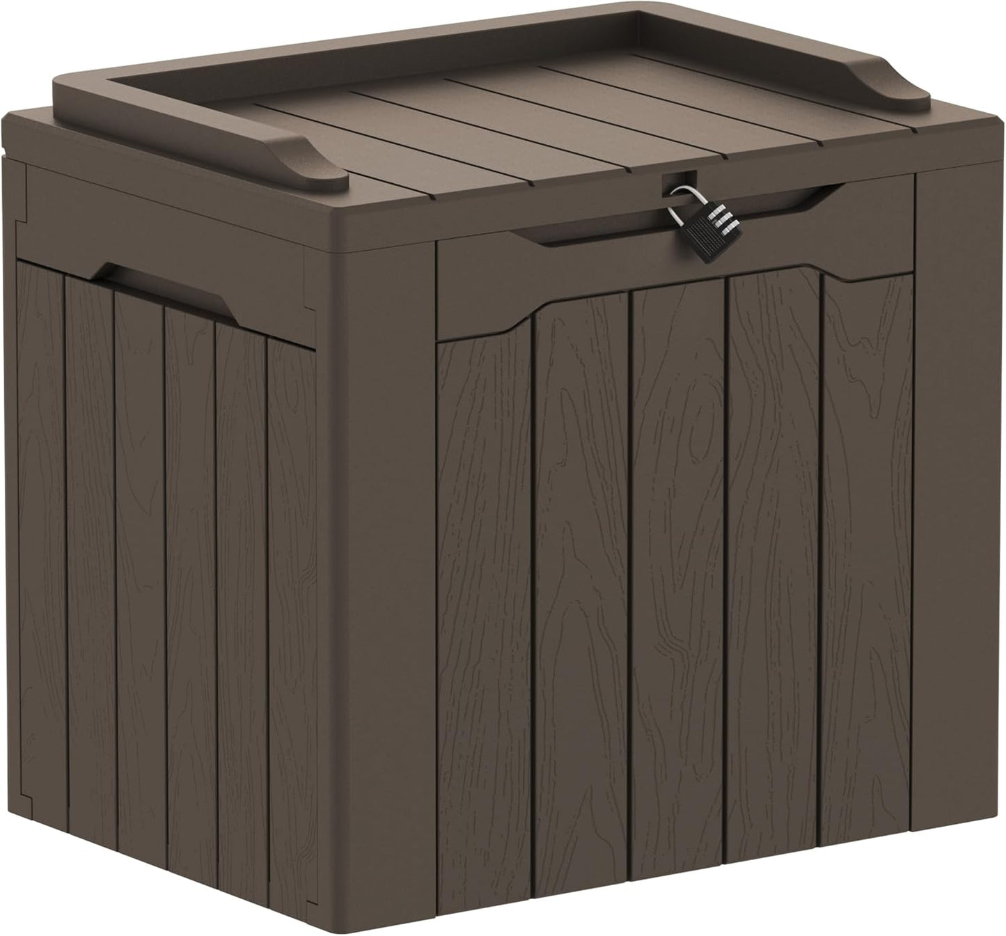 Greesum 230 Gallon HDPE Outdoor Storage Box with Removable Dividers, Weatherproof Oversized Deck Box for Patio, Garage, Garden, Black