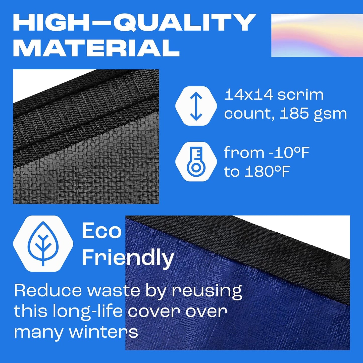 Winter Pool Cover 28 ft Round for Above Ground | Extra Thick & Durable Above-Ground Pool Cover | Sapphire Series of Premium Cold- and UV-Resistant Pool Cover | by Yankee Pool Pillow