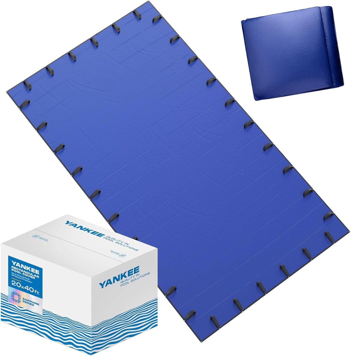 Yankee Sapphire Series Premium Cold- & UV-Resistant 20x40 ft Rectangular In-Ground Pool Cover