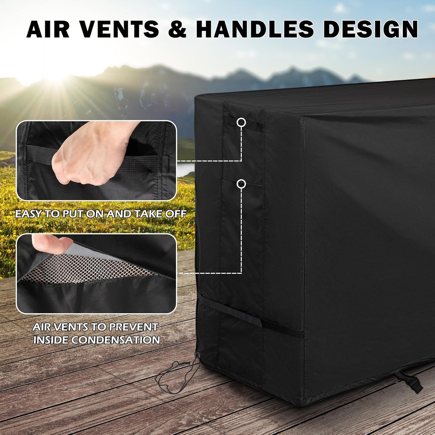 Bar Height Patio Set Cover for 7 Pieces Patio Bar Dining Table and Chairs Set, Patio Bar Set Cover for 6 Person-Outdoor Bar Height Table and Chairs