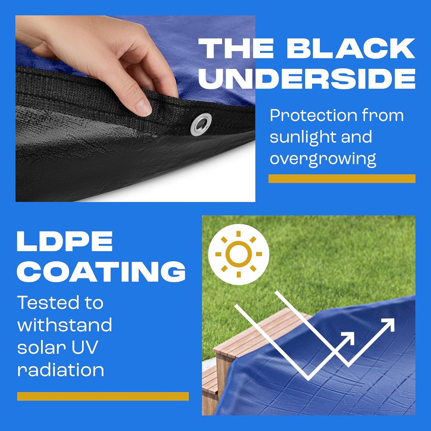 Winter Pool Cover 28 ft Round for Above Ground | Extra Thick & Durable Above-Ground Pool Cover | Sapphire Series of Premium Cold- and UV-Resistant Pool Cover | by Yankee Pool Pillow