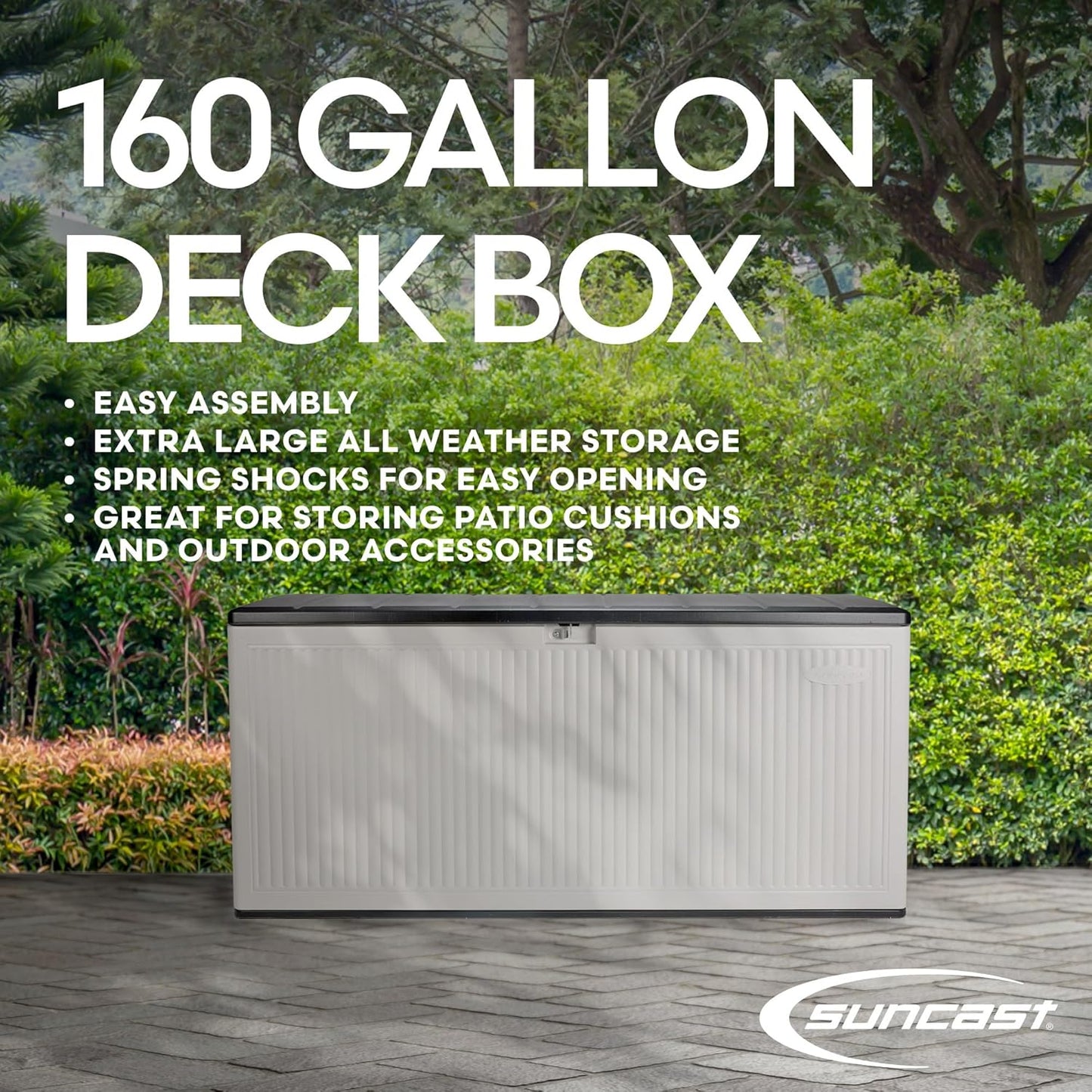 Suncast The 160 Gallon Extra Large Reeded Deck Box