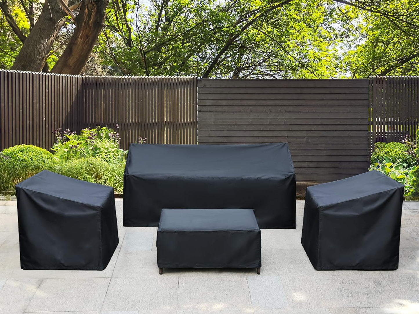 Patio Furniture Covers,Outdoor Furniture Cover Waterproof,Patio Furniture Set Covers for 4 Piece Outdoor Conversation Set,Patio Covers Set-XX-Large (Black)