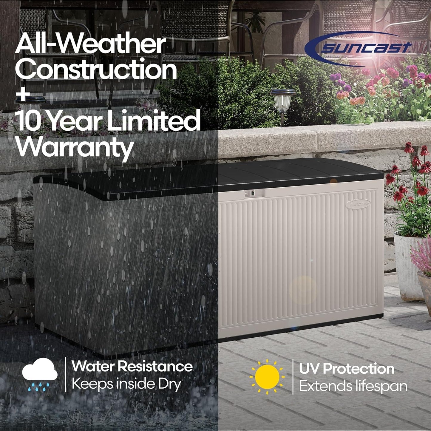 Suncast The 160 Gallon Extra Large Reeded Deck Box